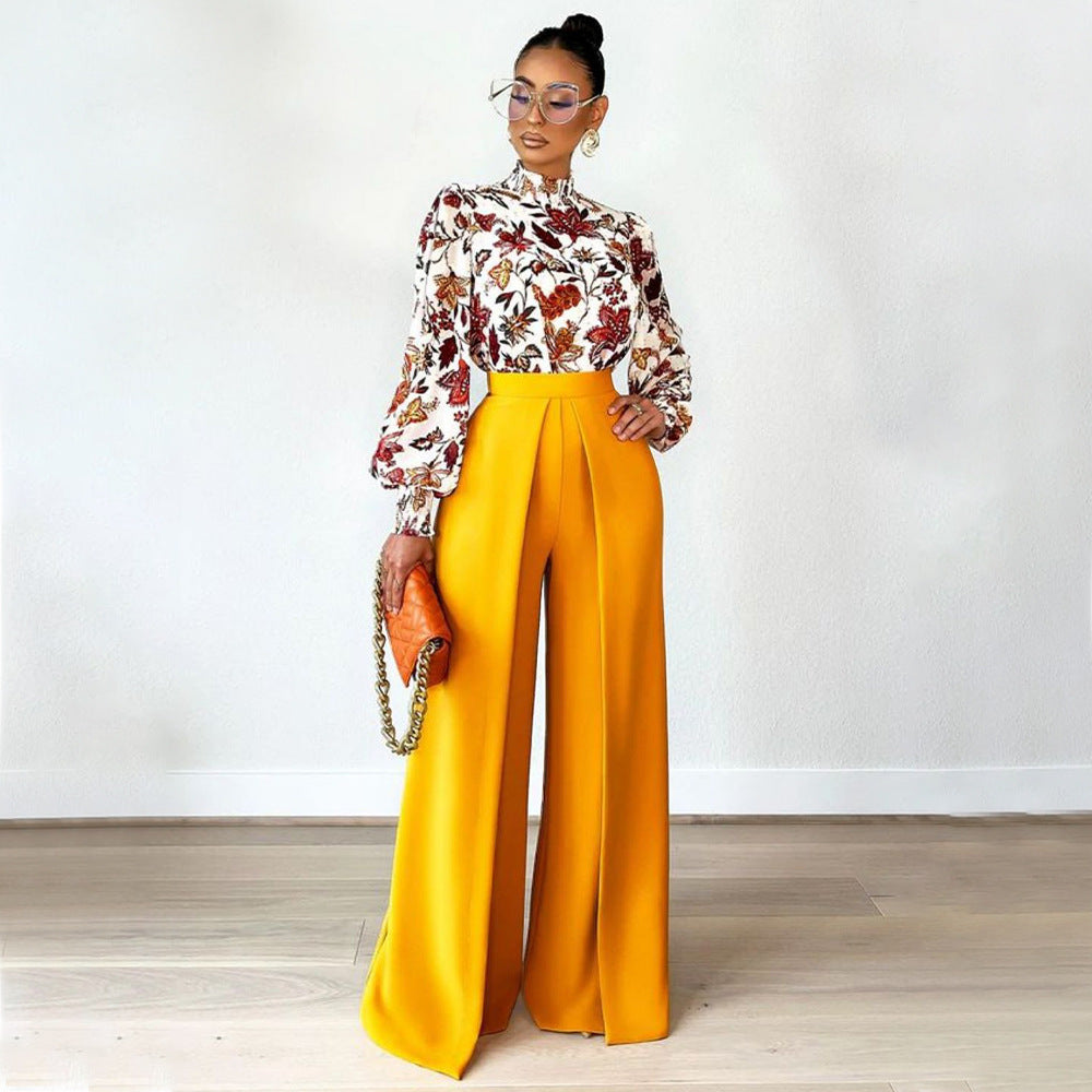 Elegant Power Statement  Pleated Wide-Leg Pants