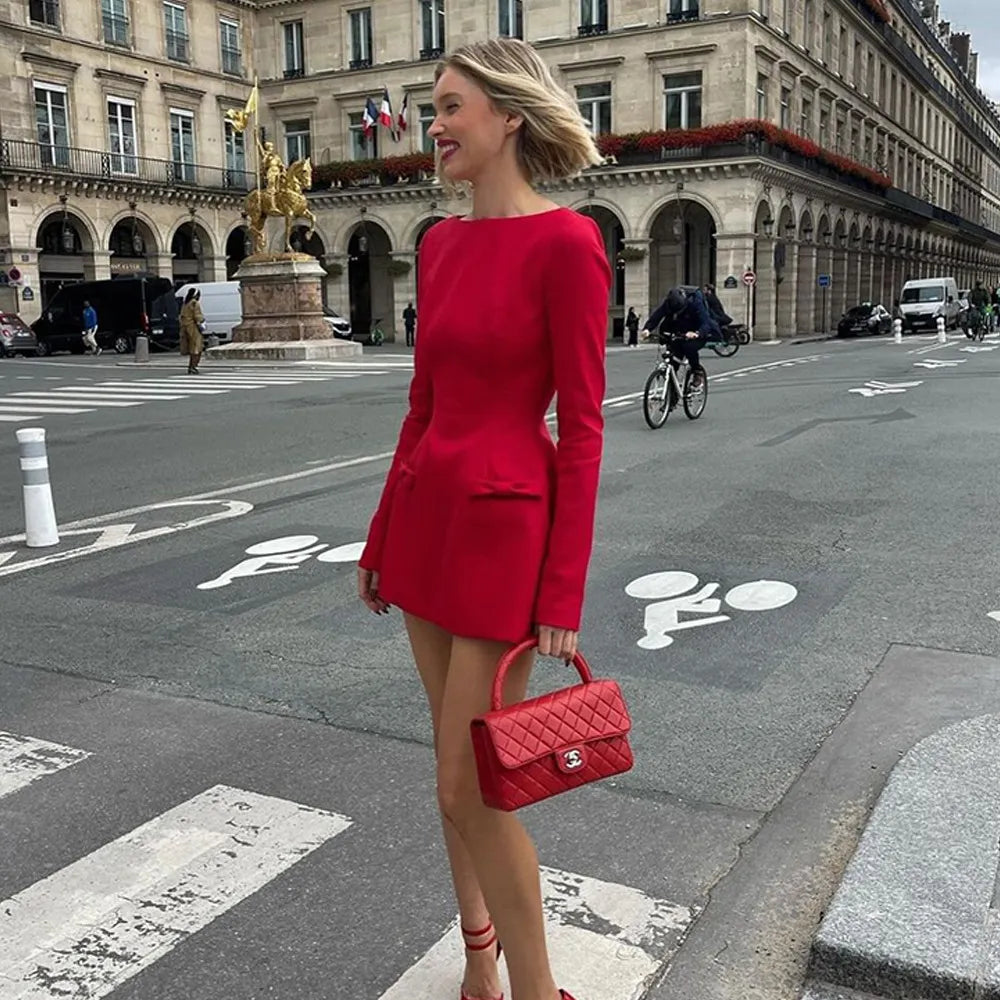 Anastasia A-Linien-Samtkleid mit Schleife