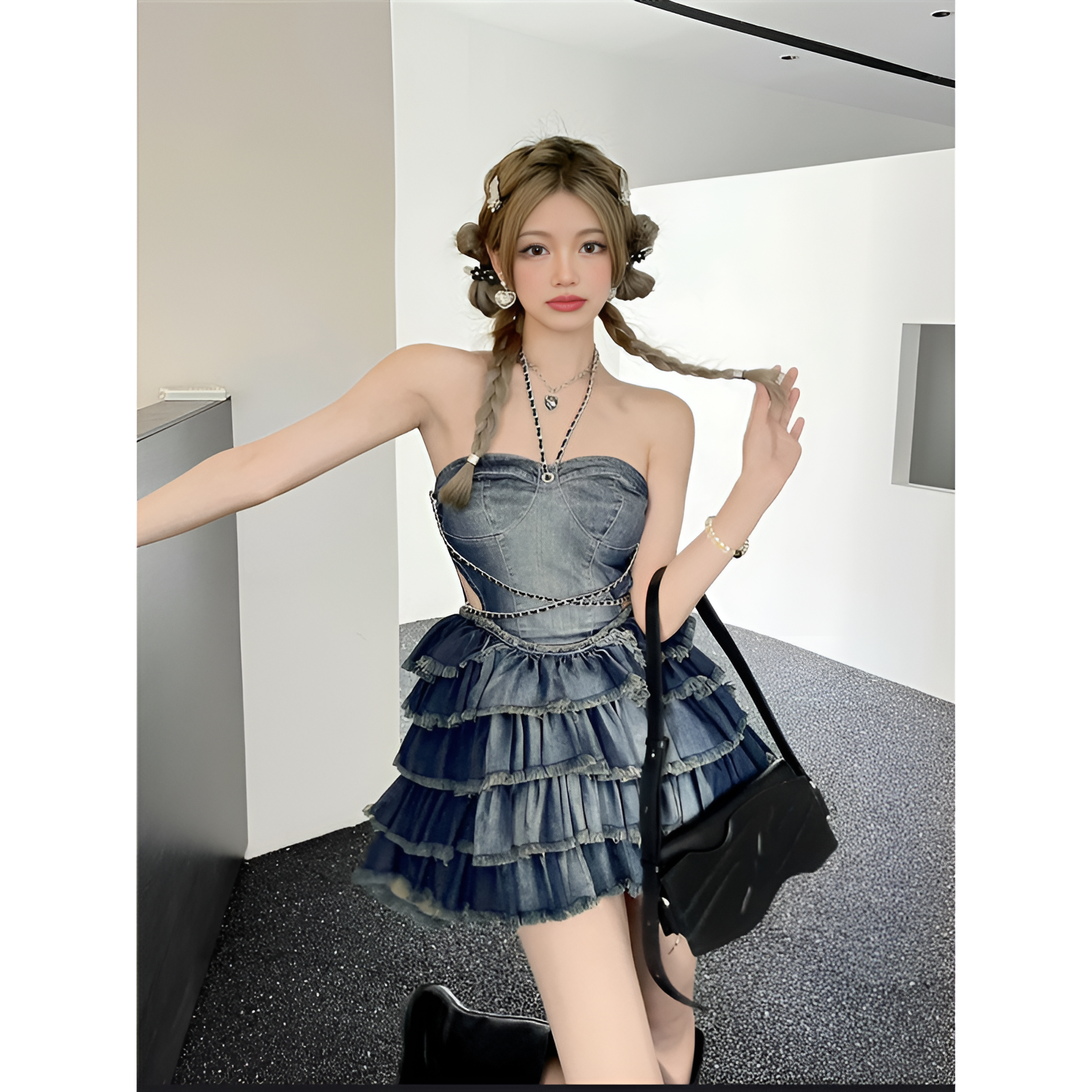 Robe mini en jean Worbae Millennium Tube Top