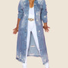 Long Sleeve Raw Hem Denim Jacket