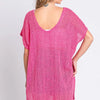 GeeGee Short Sleeve Side Slit Knit Cover Up Dress - Lustreve