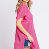GeeGee Short Sleeve Side Slit Knit Cover Up Dress - Lustreve
