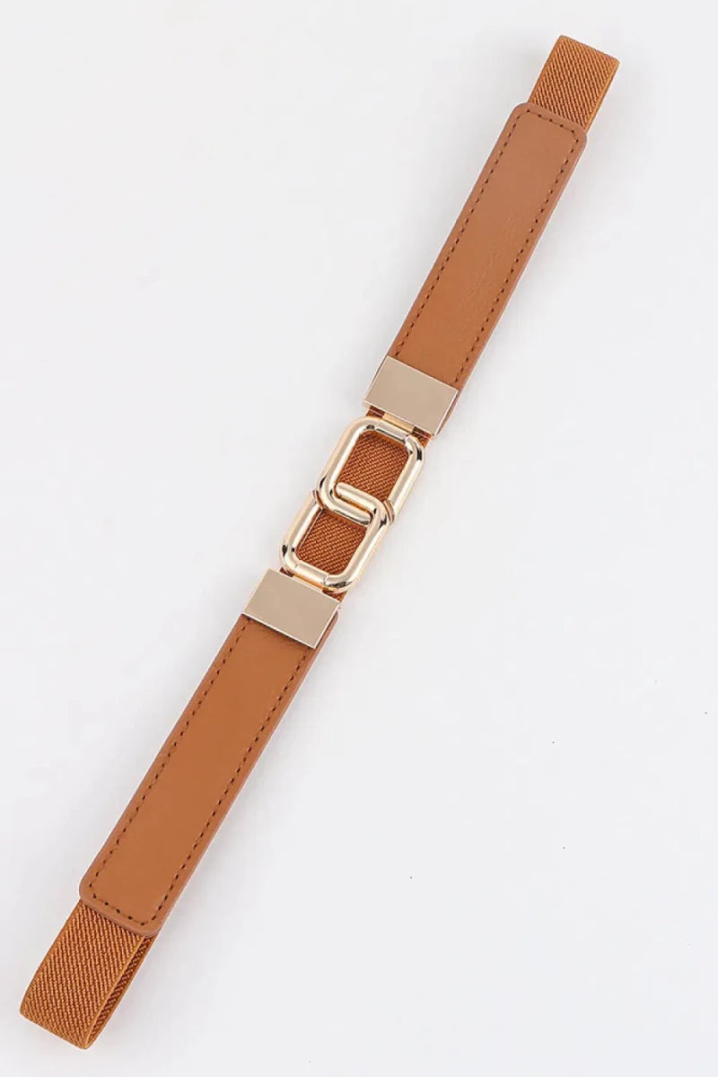 Geometric Double Buckle Elastic Belt - Lustreve