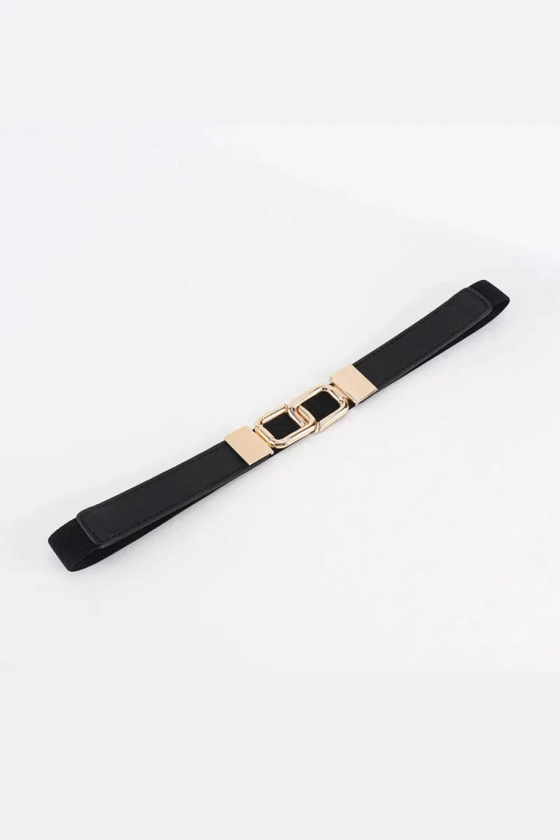 Geometric Double Buckle Elastic Belt - Lustreve