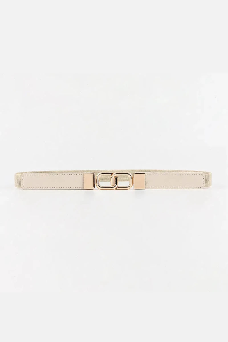 Geometric Double Buckle Elastic Belt - Lustreve