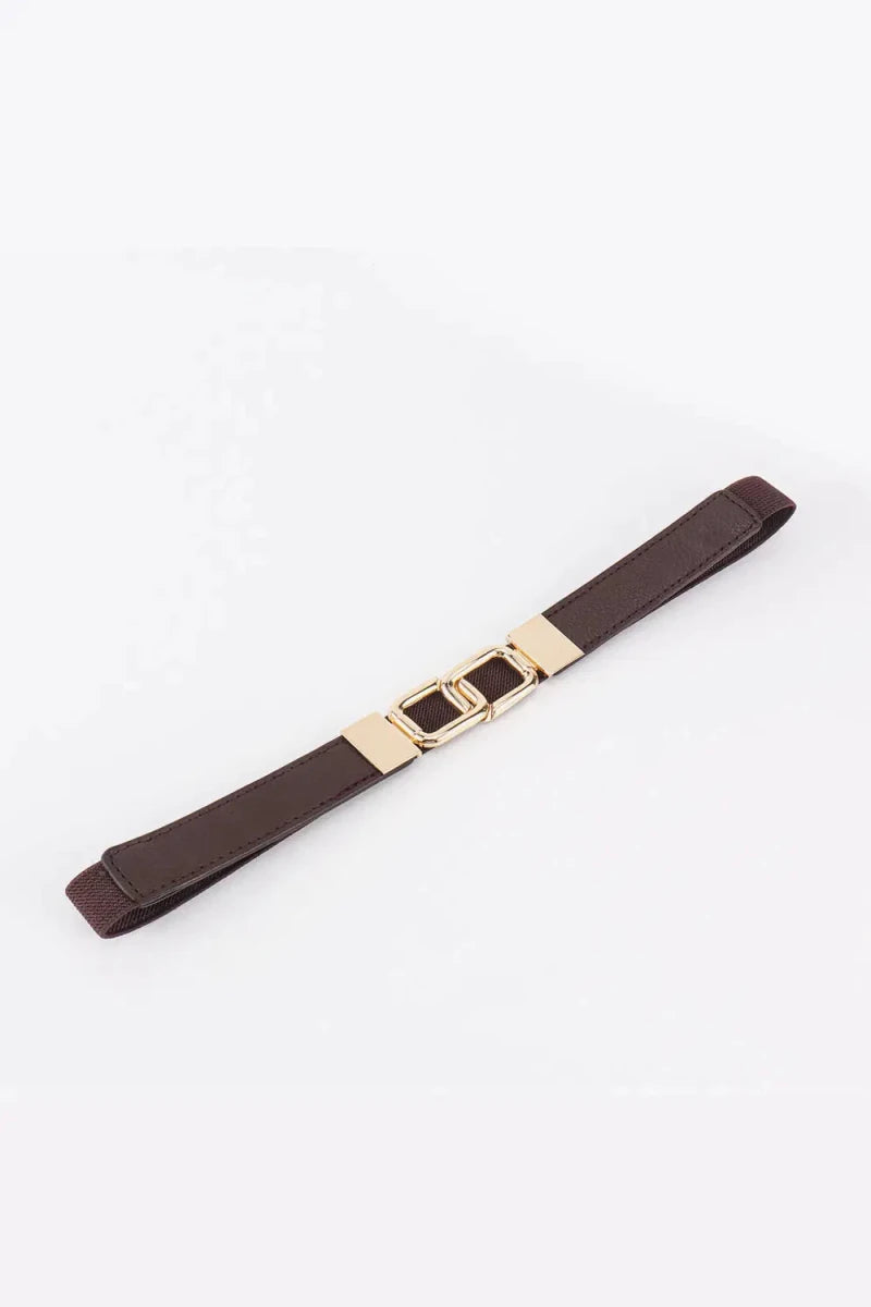 Geometric Double Buckle Elastic Belt - Lustreve