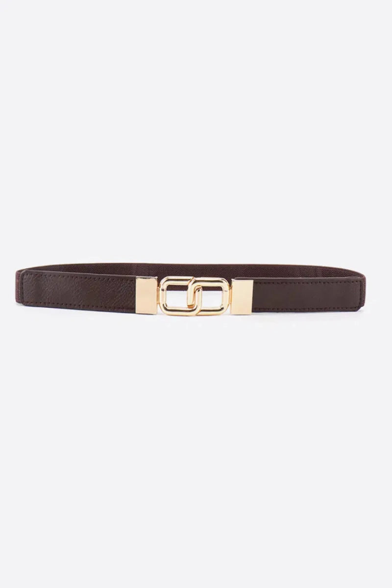 Geometric Double Buckle Elastic Belt - Lustreve