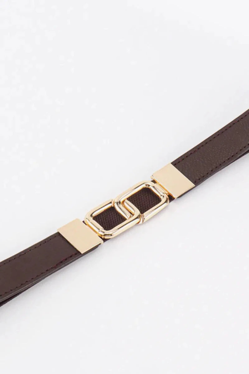 Geometric Double Buckle Elastic Belt - Lustreve