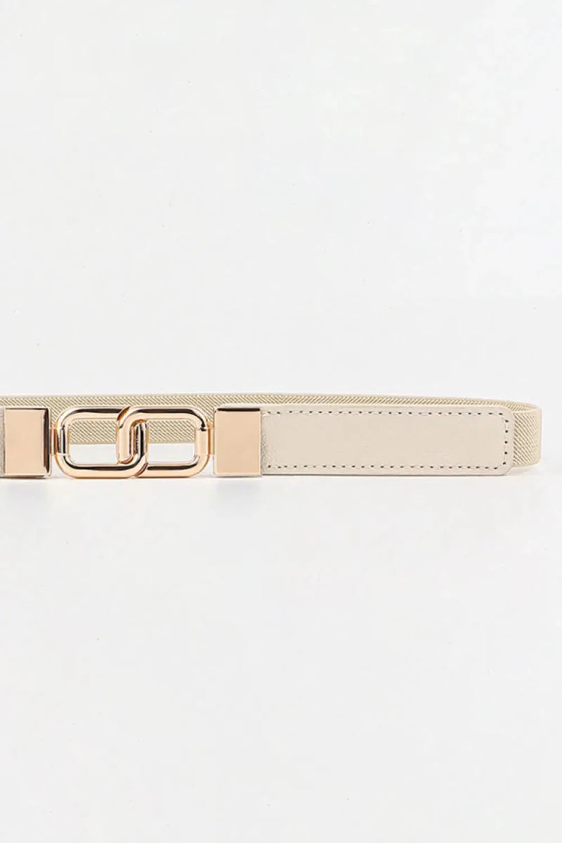 Geometric Double Buckle Elastic Belt - Lustreve