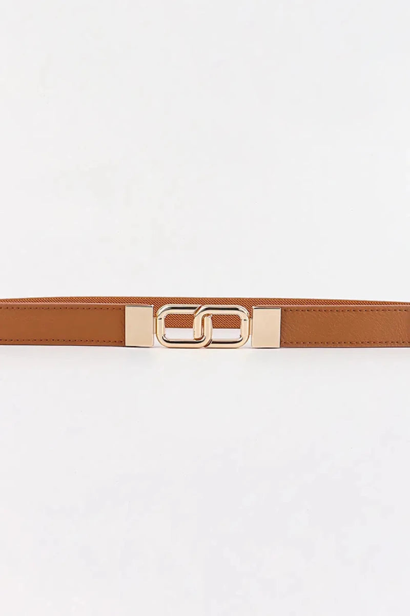 Geometric Double Buckle Elastic Belt - Lustreve