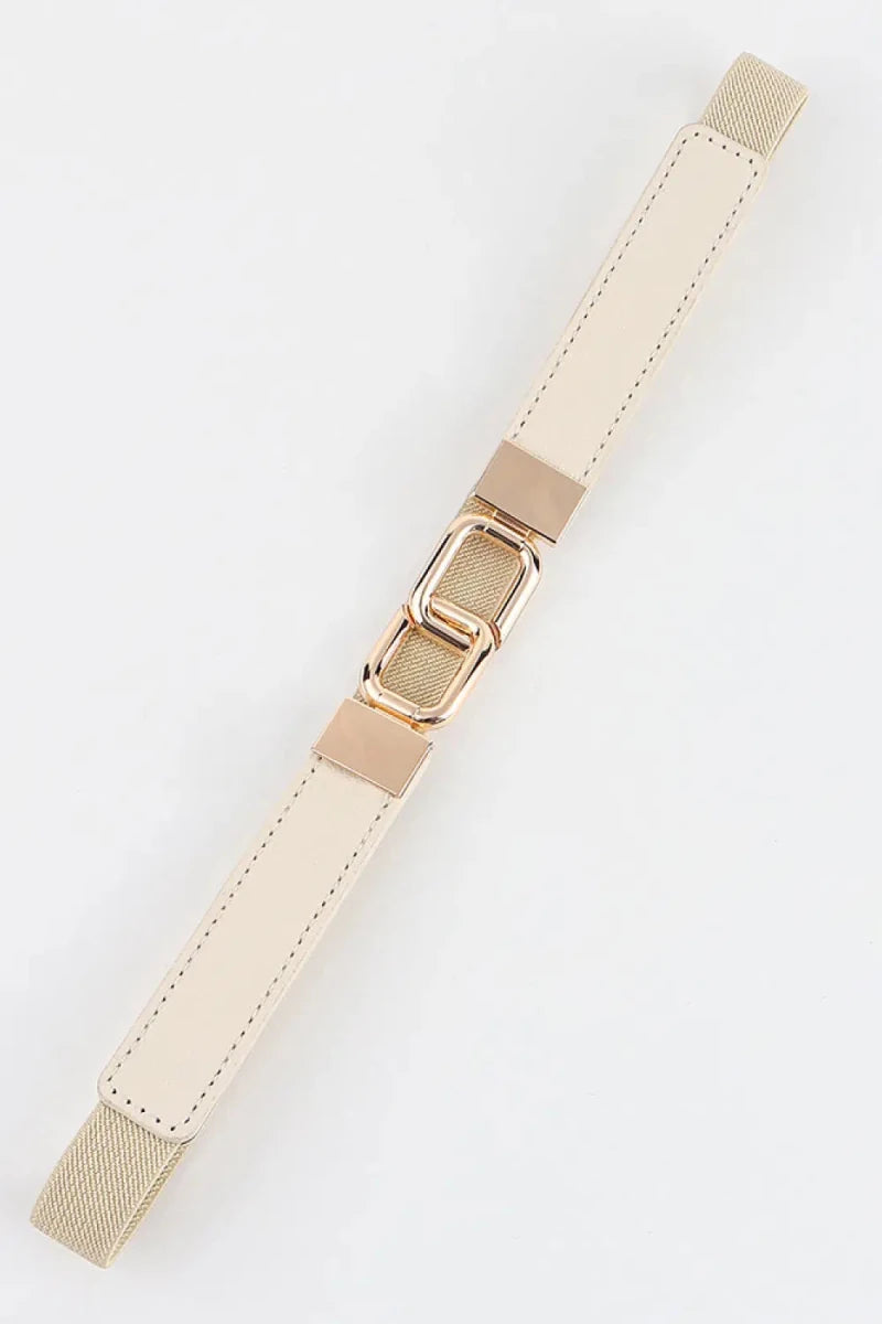 Geometric Double Buckle Elastic Belt - Lustreve