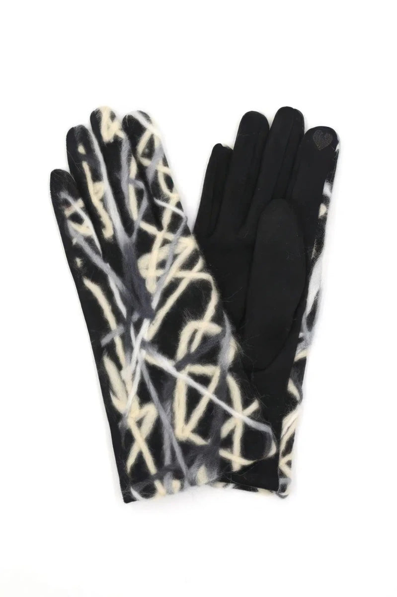 Geometric Multicolor Embroidered Smart Touchgloves - Lustreve