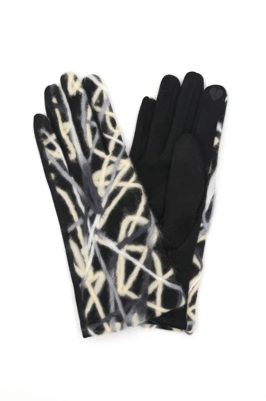 Geometric Multicolor Embroidered Smart Touchgloves - Lustreve