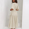 Gracefully Yours Puff - Sleeve Tiered Maxi Dress - Lustreve