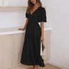 Gracefully Yours Puff - Sleeve Tiered Maxi Dress - Lustreve