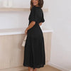 Gracefully Yours Puff - Sleeve Tiered Maxi Dress - Lustreve
