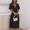 Gracefully Yours Puff - Sleeve Tiered Maxi Dress - Lustreve