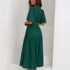 Gracefully Yours Puff - Sleeve Tiered Maxi Dress - Lustreve