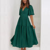 Gracefully Yours Puff - Sleeve Tiered Maxi Dress - Lustreve