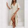 Gracefully Yours Puff - Sleeve Tiered Maxi Dress - Lustreve