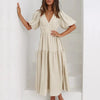 Gracefully Yours Puff - Sleeve Tiered Maxi Dress - Lustreve