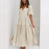 Gracefully Yours Puff - Sleeve Tiered Maxi Dress - Lustreve