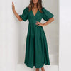 Gracefully Yours Puff - Sleeve Tiered Maxi Dress - Lustreve