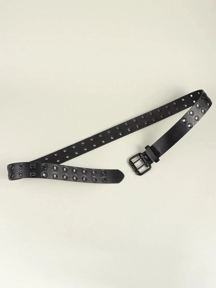 Grommet PU Leather Belt - Lustreve