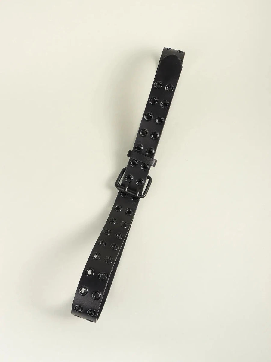 Grommet PU Leather Belt - Lustreve