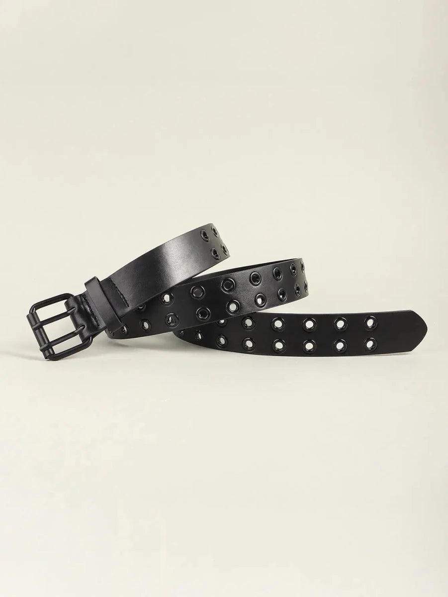 Grommet PU Leather Belt - Lustreve