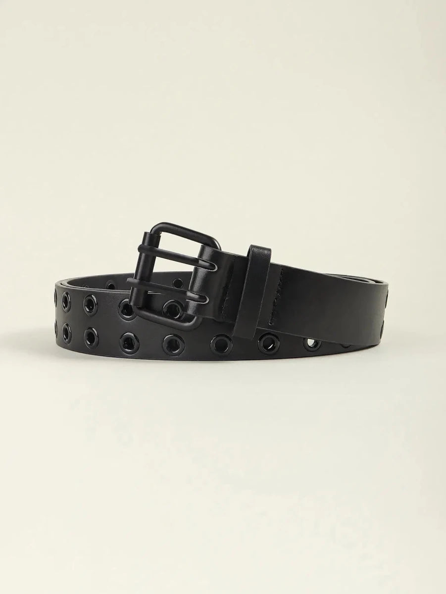 Grommet PU Leather Belt - Lustreve