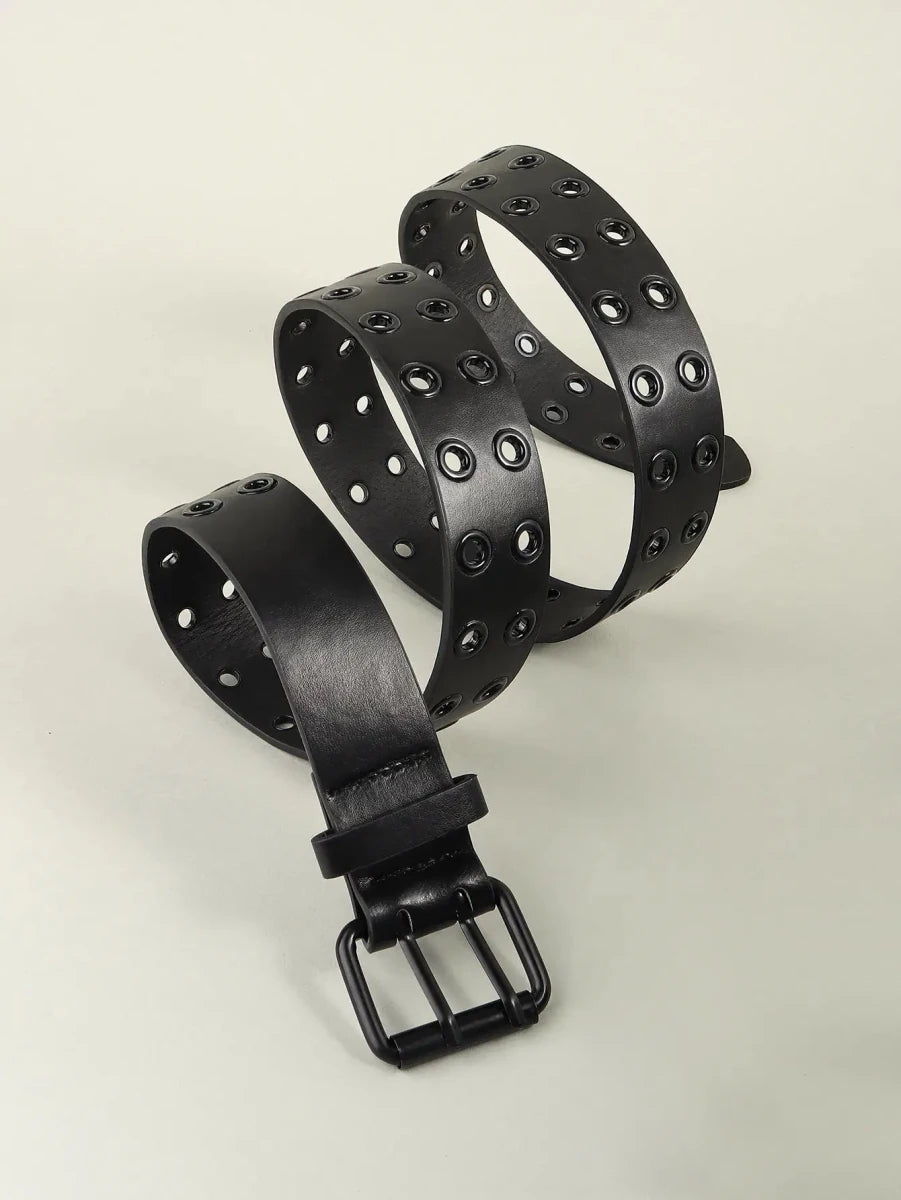 Grommet PU Leather Belt - Lustreve