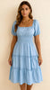 Sky Tiered Flare Dress
