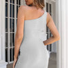 Ivanna One - Shoulder Tulip Hem Bodycon Dress - Lustreve