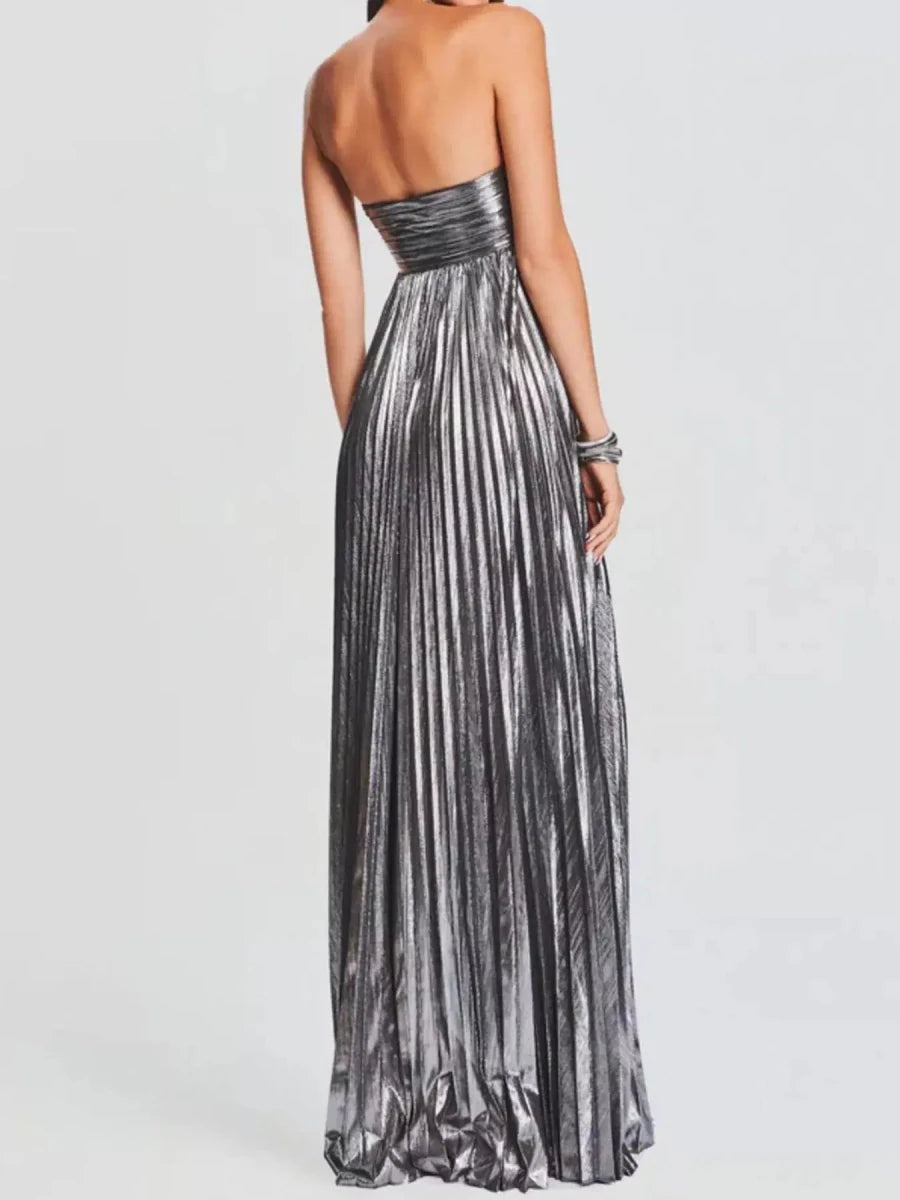 Just a Split Sweetheart Neck Tube Maxi Dress - Lustreve