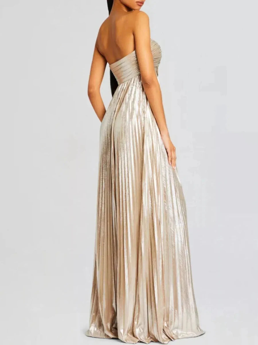 Just a Split Sweetheart Neck Tube Maxi Dress - Lustreve