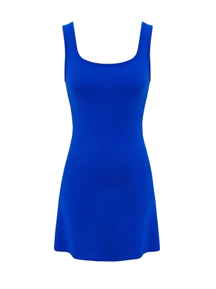 Kotty Square Neck Bodycon Mini Tank Dress - Lustreve