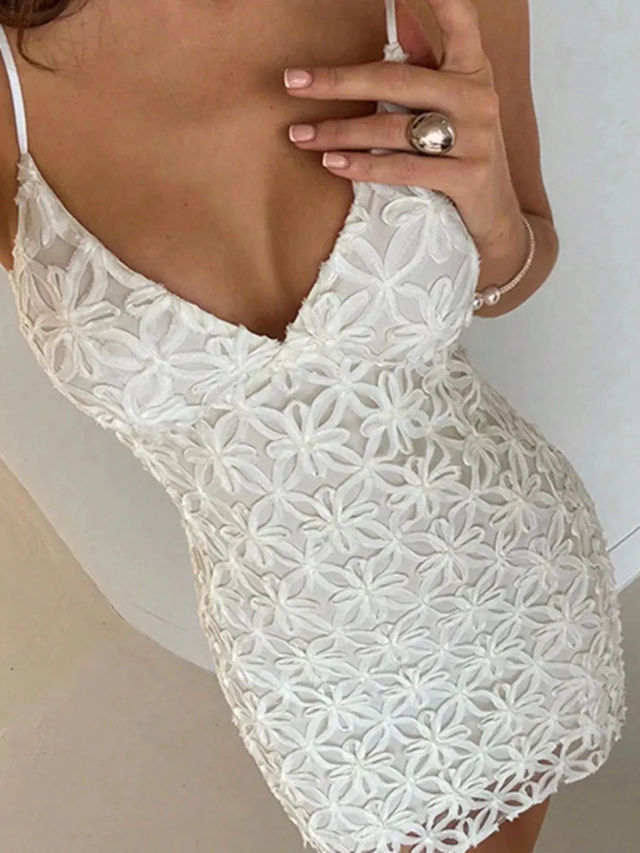 Lace Bodycon Mini Dress - Lustreve