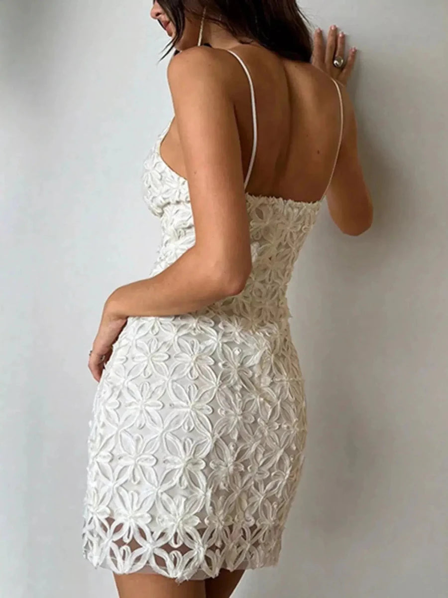 Lace Bodycon Mini Dress - Lustreve