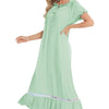Lace Detail Short Sleeve Lounge Dress - Lustreve