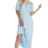 Lace Detail Short Sleeve Lounge Dress - Lustreve