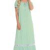 Lace Detail Short Sleeve Lounge Dress - Lustreve