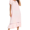 Lace Detail Short Sleeve Lounge Dress - Lustreve