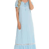 Lace Detail Short Sleeve Lounge Dress - Lustreve