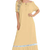 Lace Detail Short Sleeve Lounge Dress - Lustreve