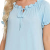 Lace Detail Short Sleeve Lounge Dress - Lustreve