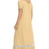 Lace Detail Short Sleeve Lounge Dress - Lustreve