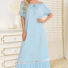 Lace Detail Short Sleeve Lounge Dress - Lustreve
