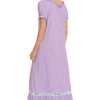Lace Detail Short Sleeve Lounge Dress - Lustreve