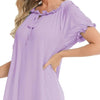 Lace Detail Short Sleeve Lounge Dress - Lustreve